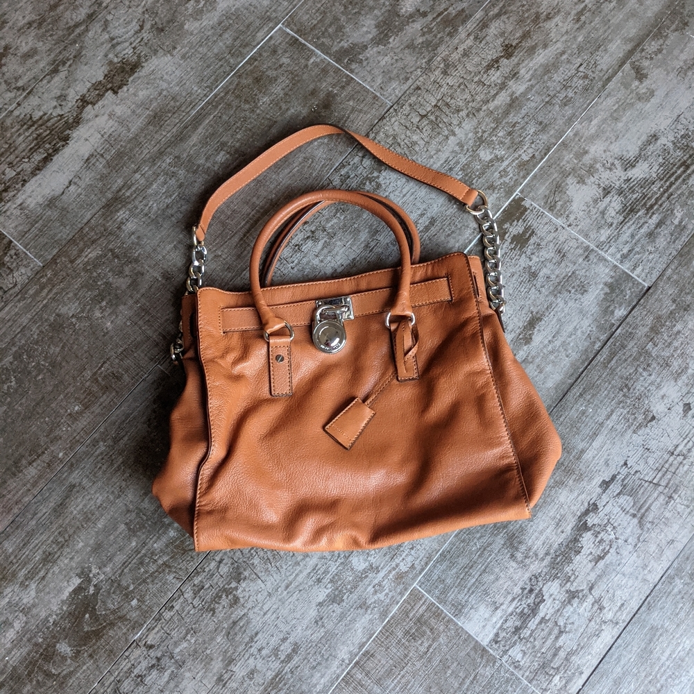 MICHAEL MICHAEL KORS Large Hamilton Lock & Key Satchel Shoulder Bag